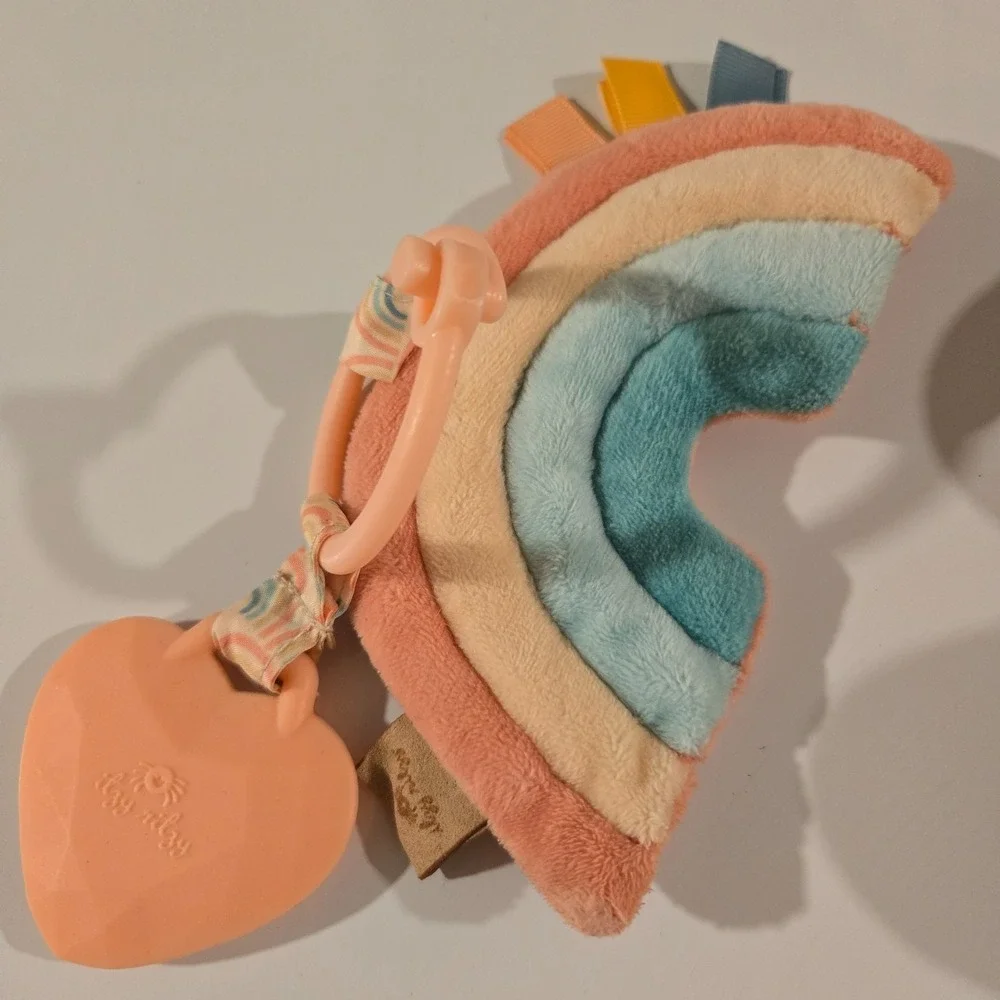 Modern Baby Pink Elephant‎ Security Blanket Teether Taggie Crinkle Lovey Girl
